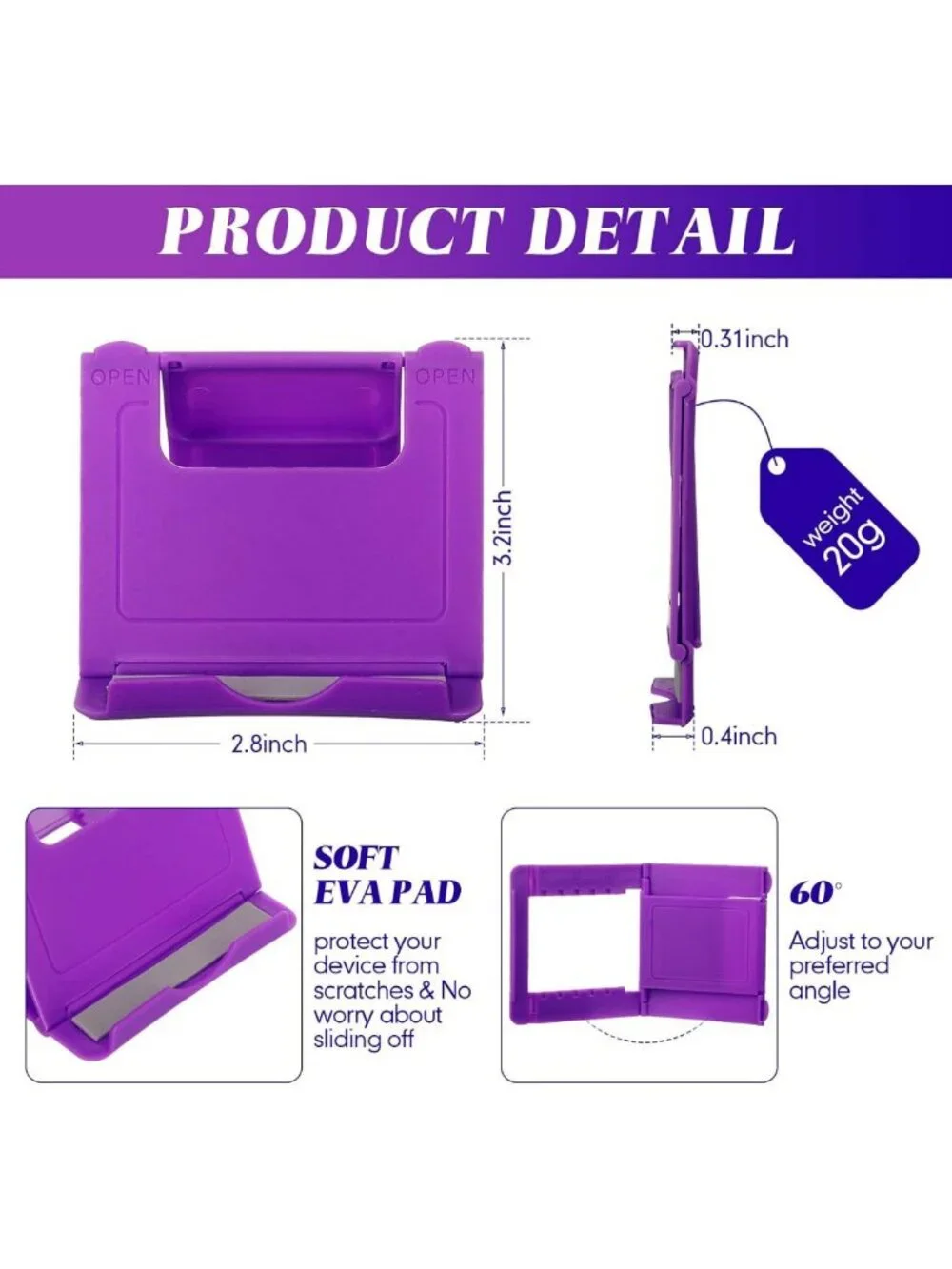 24 Pcs Universal Foldable Phone & Tablet Stand for Desk - Compatible with All